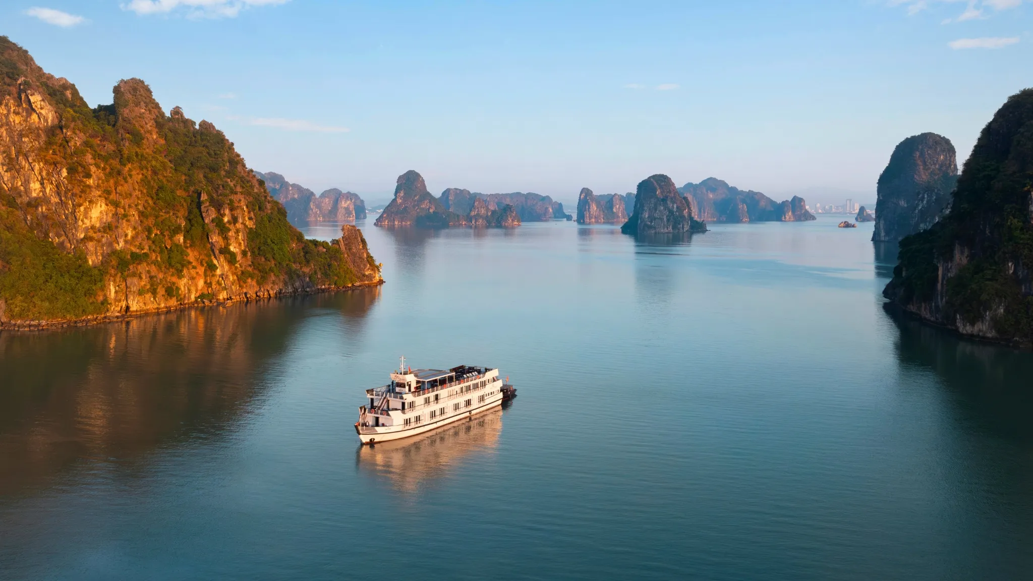 Amidst the Scenic Halong Bay