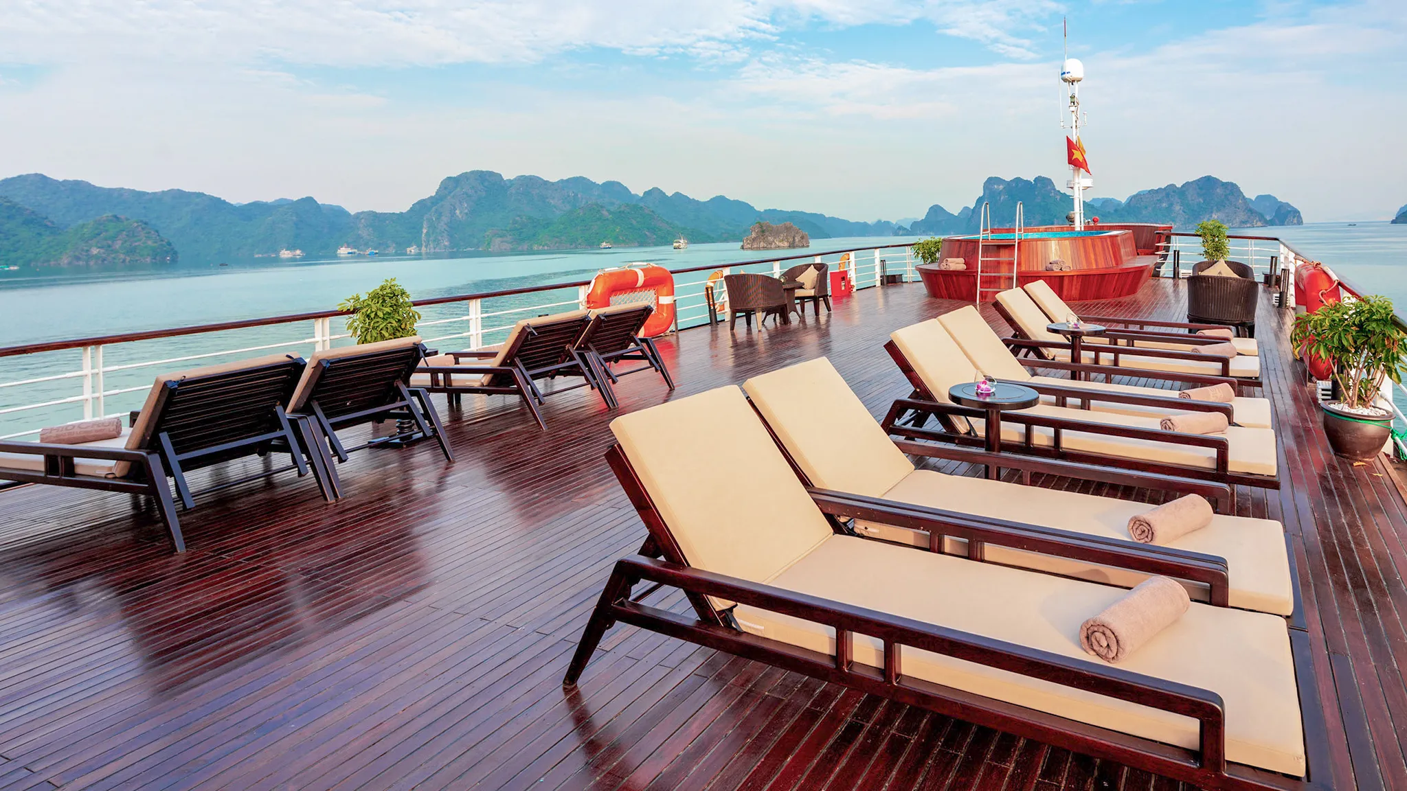 Relax on sun lounger