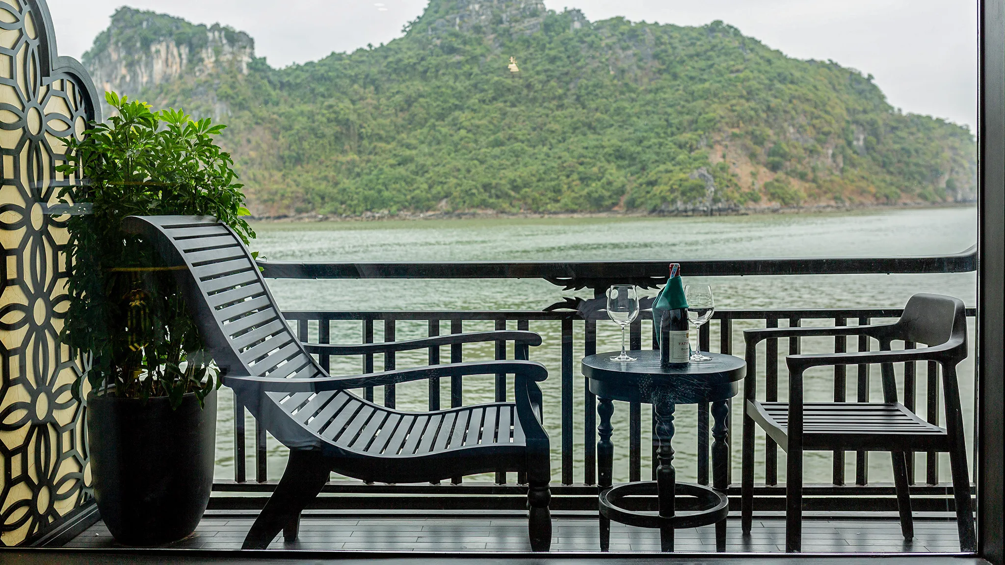 The private balcony in cabin