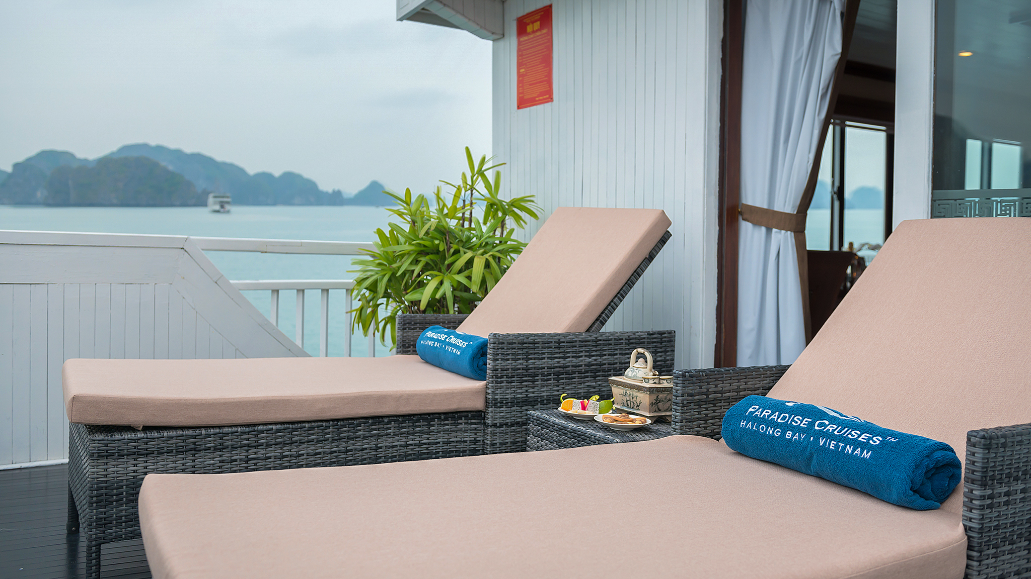 Private Terrace With Comfortable Sun Loungers