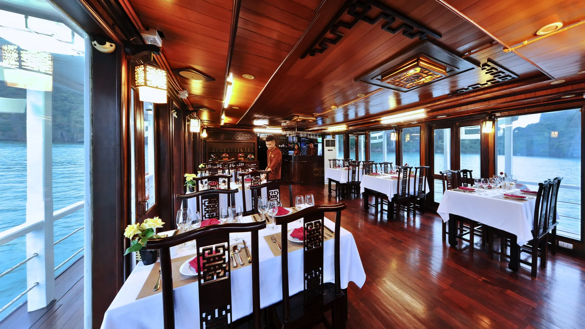 Classic restaurant in traditional Vietnamese style