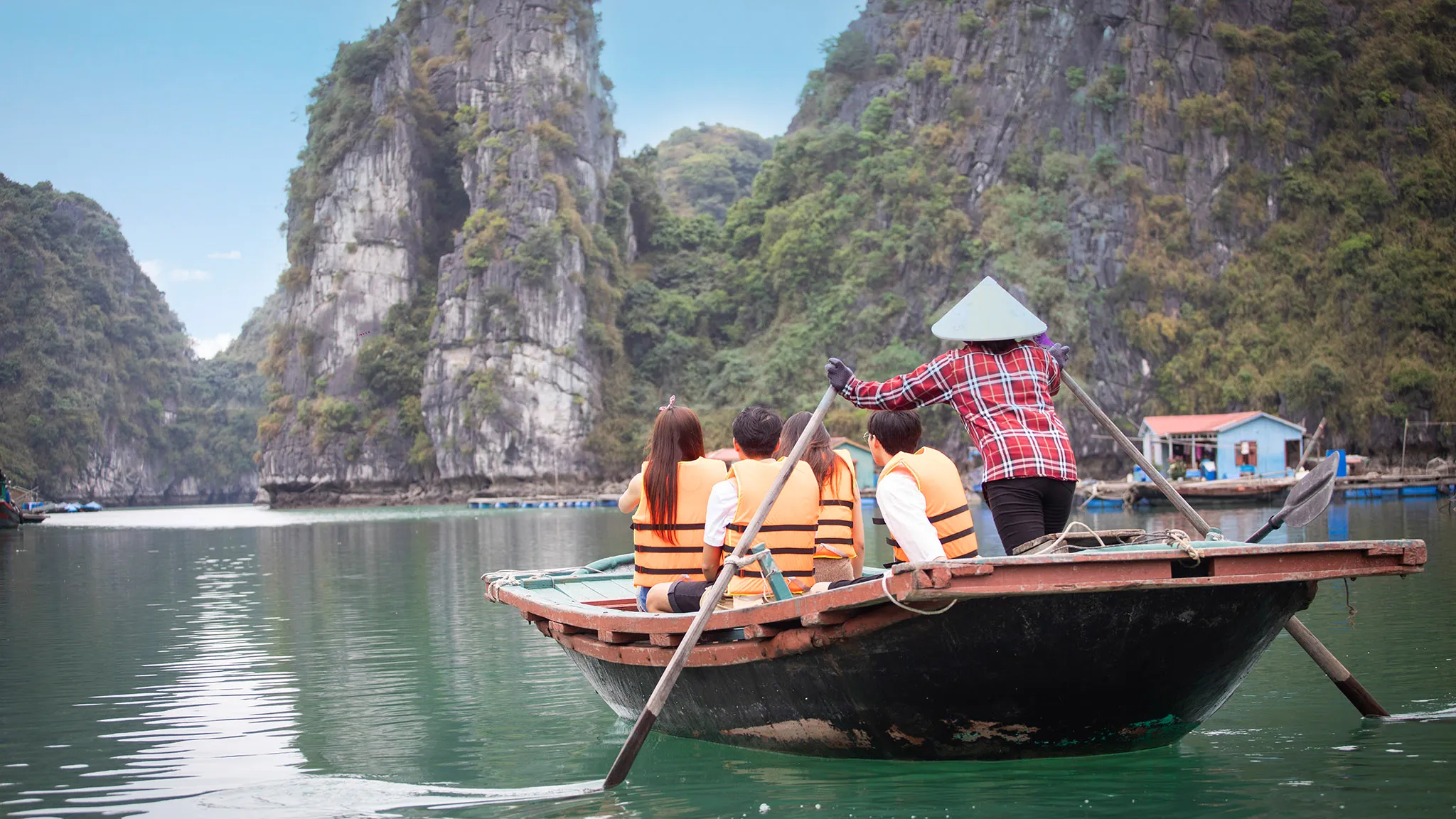 Rowing boat on the majestic beach