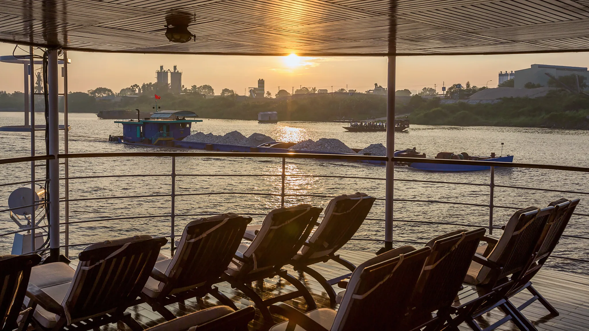 Sundeck Bar Among Sunset