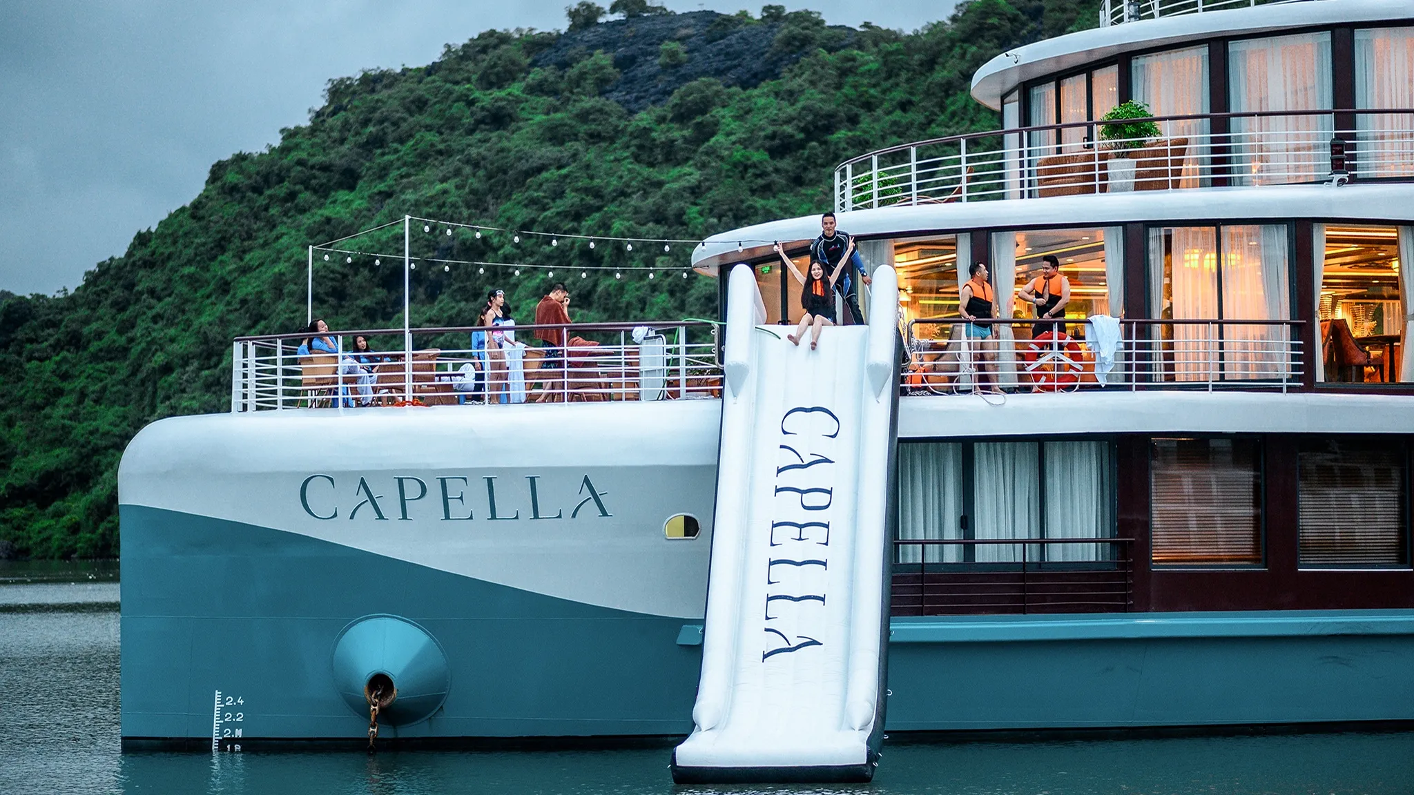 Unique waterslide from Capella cruise