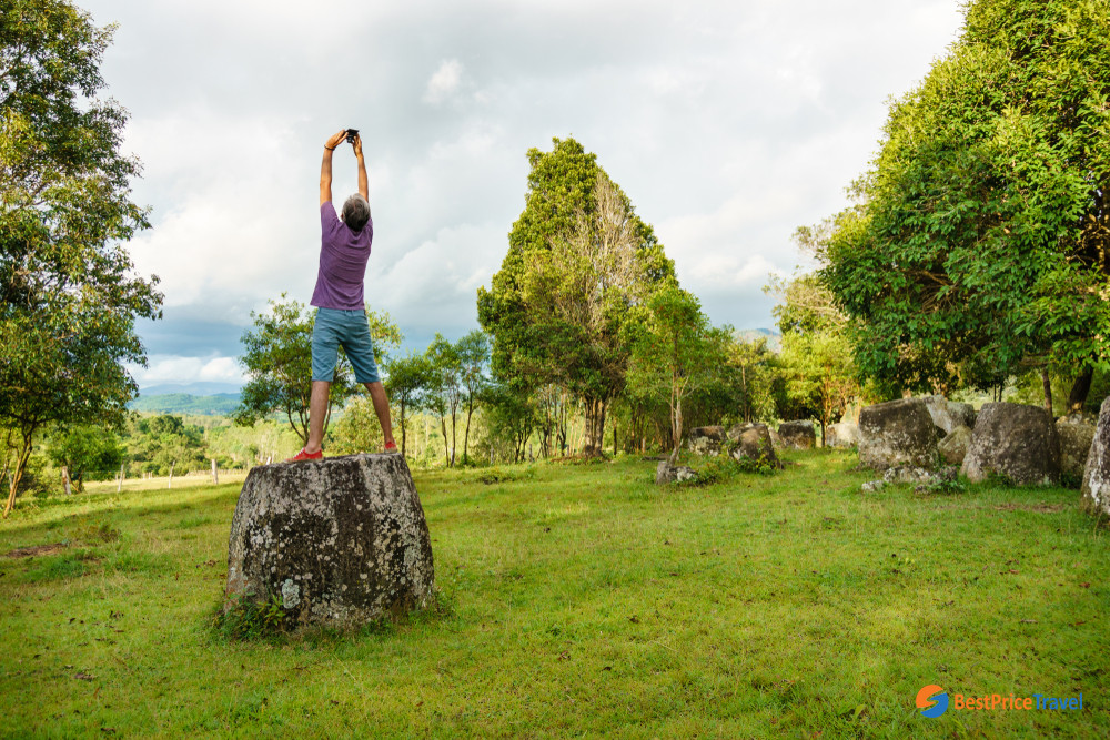 Enjoy the fresh morning air on the stone jars