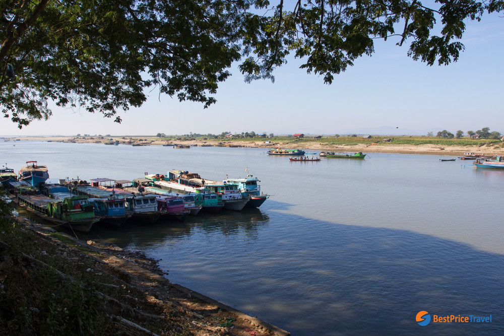 Boats docked at Bhamo jetty