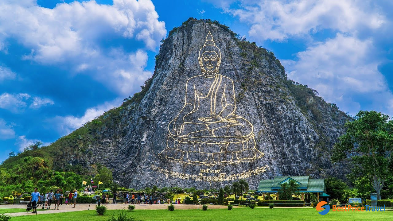 Khao Chi Chan with the Buddha image carved on mountain