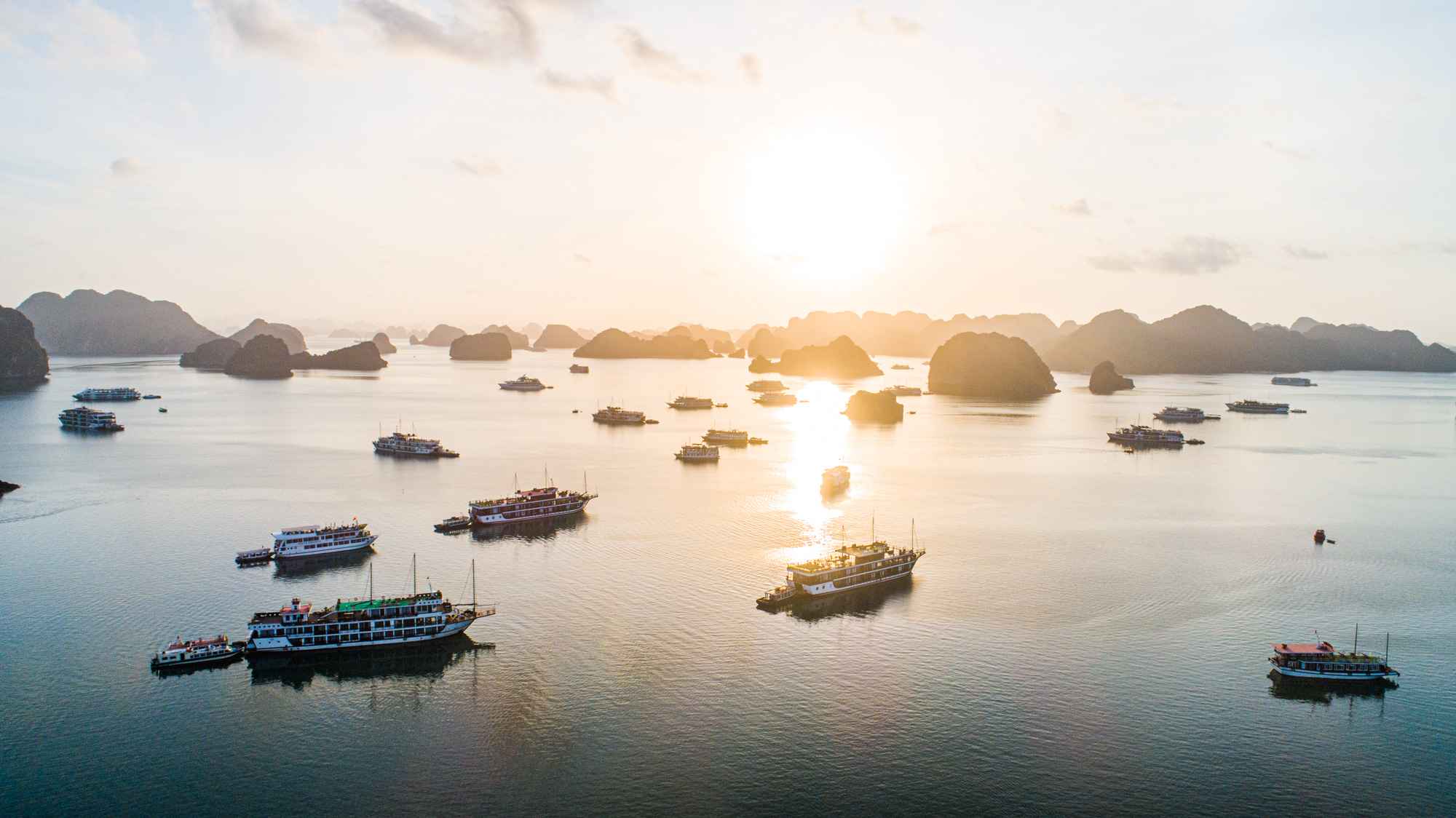 Sunset in Halong Bay