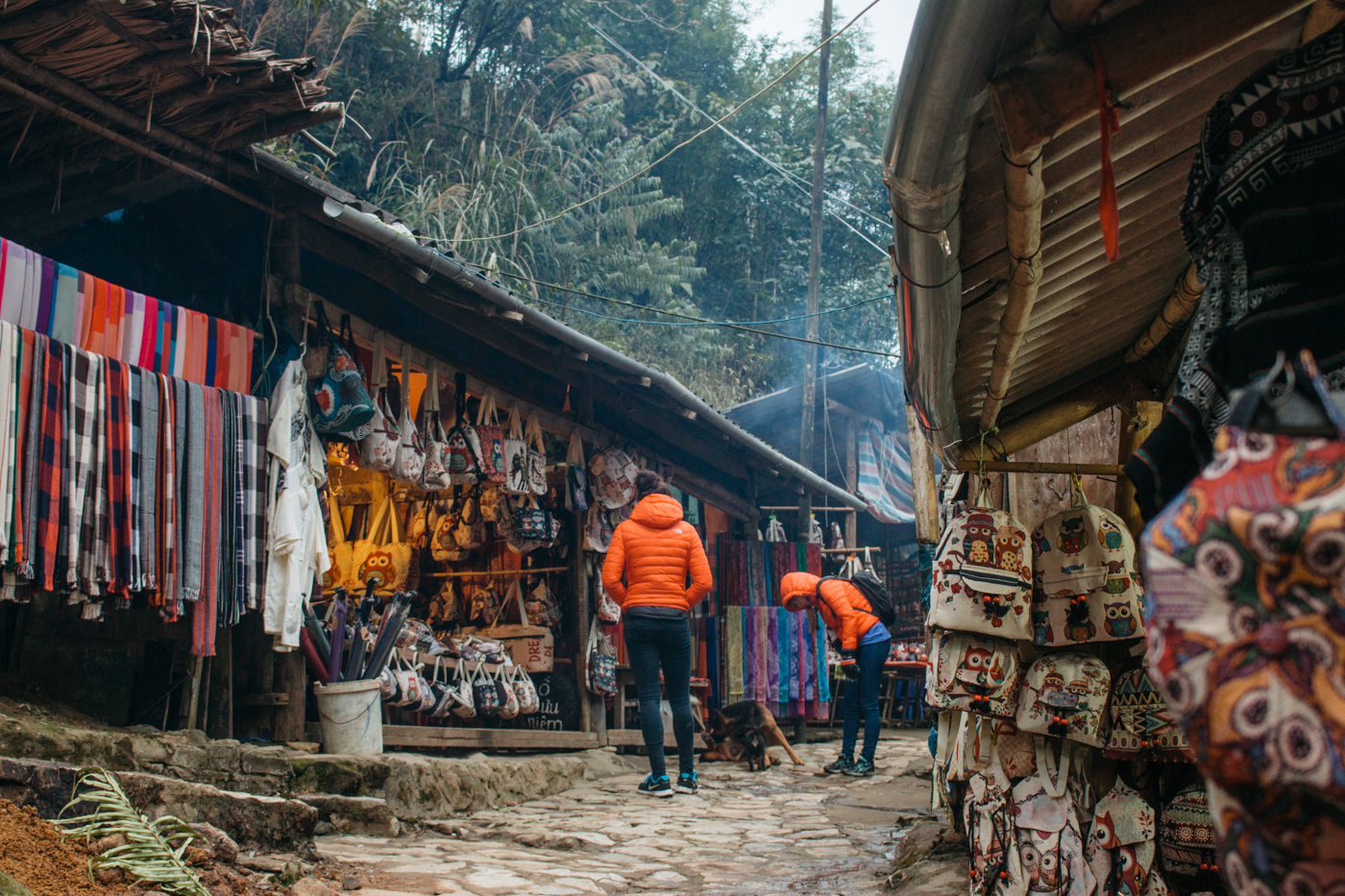 Shopping at local shop in Cat Cat Village