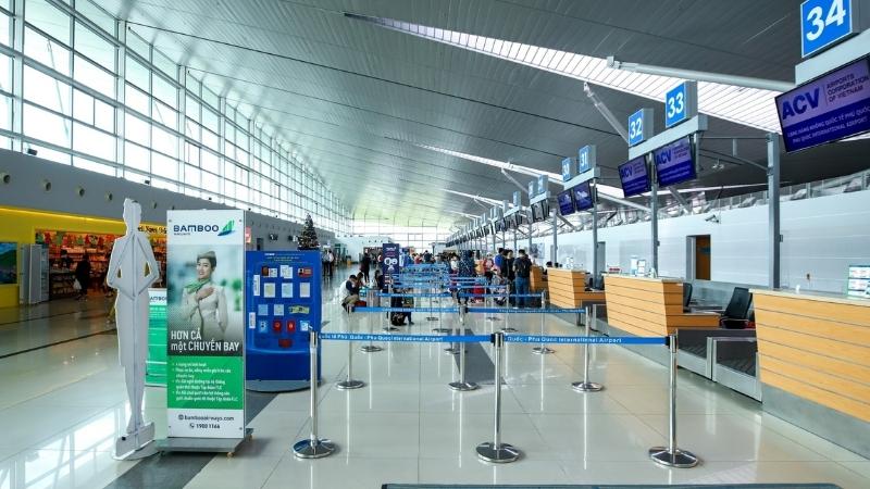 Check in counter in Phu Quoc airport