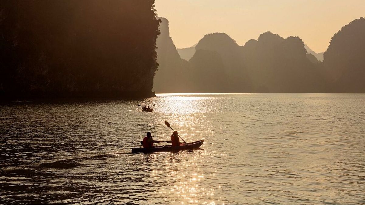 Scenic view in the sunset