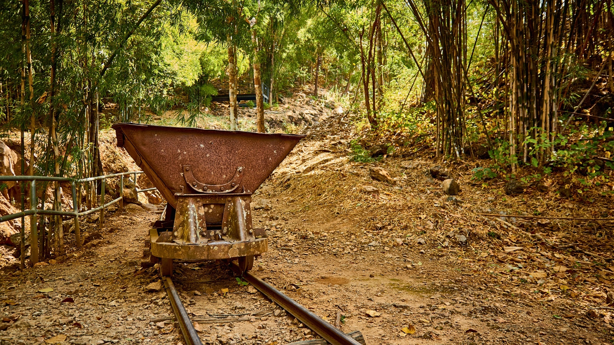 Old Rusty Mining Cart In Hellfire Pass