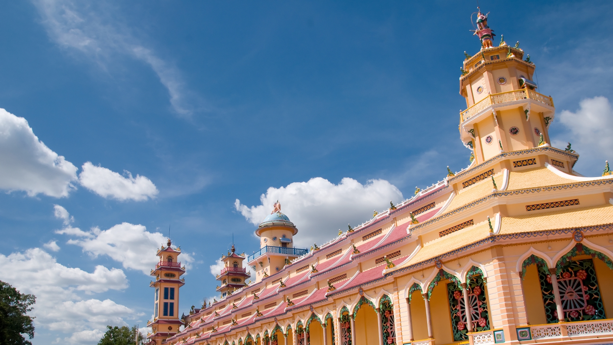 Bagua Tower Is Vibrant With The Yellow Paint