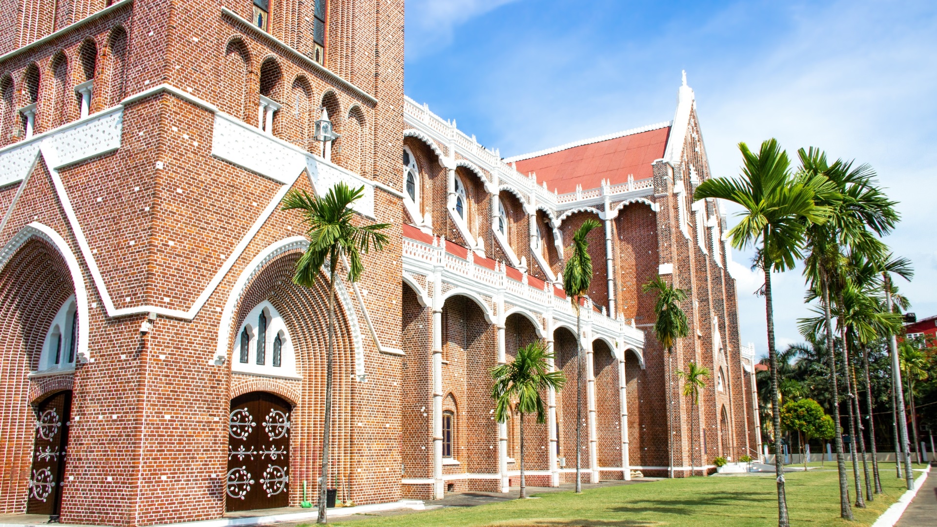 Serene Beauty Outside Saint Mary's Cathedral Yangon