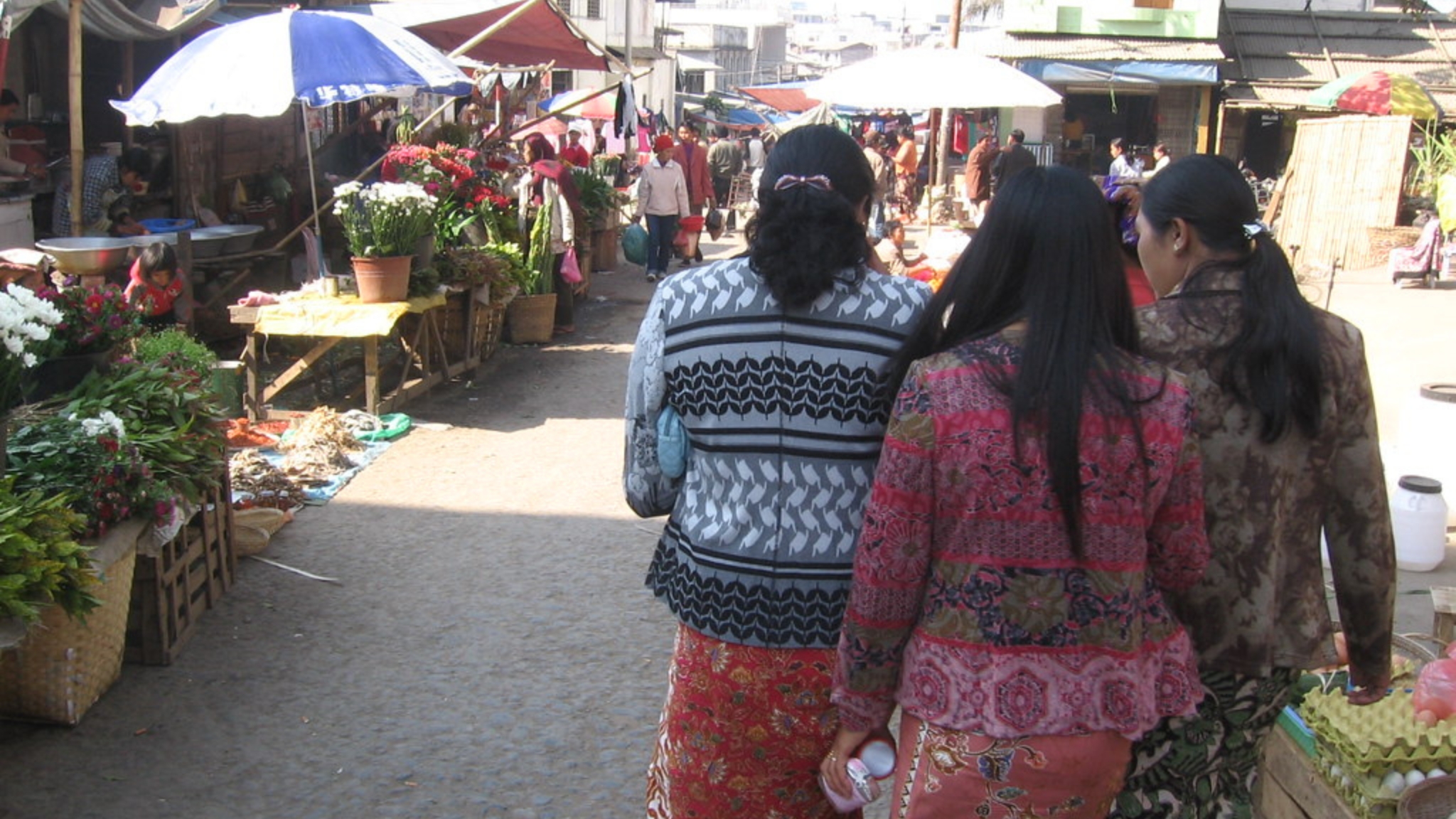 Local People Visit Traditional Market