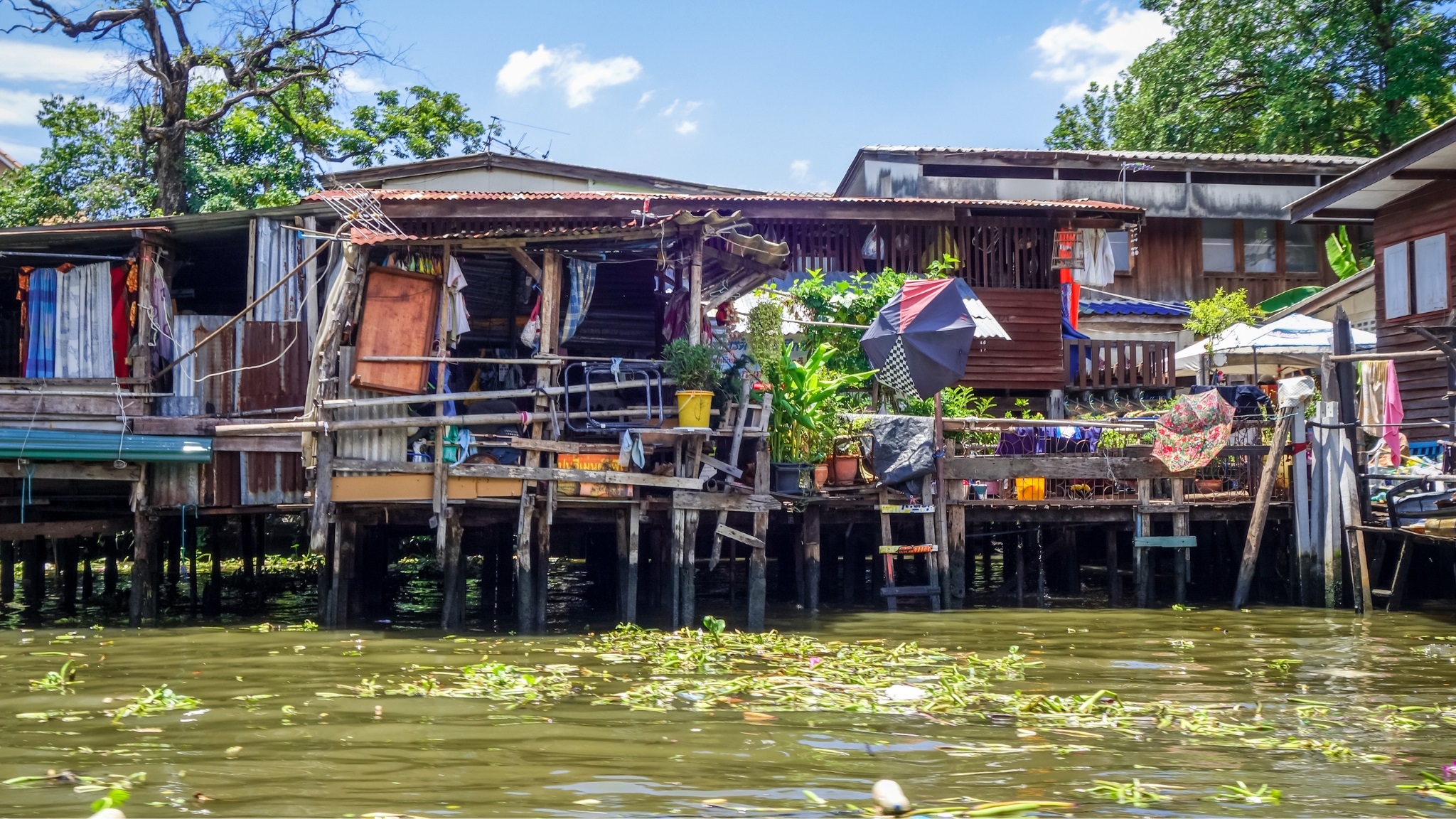 Local Houses Along Thonburi Canal