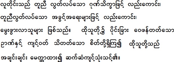 Sample Text In Burmese
