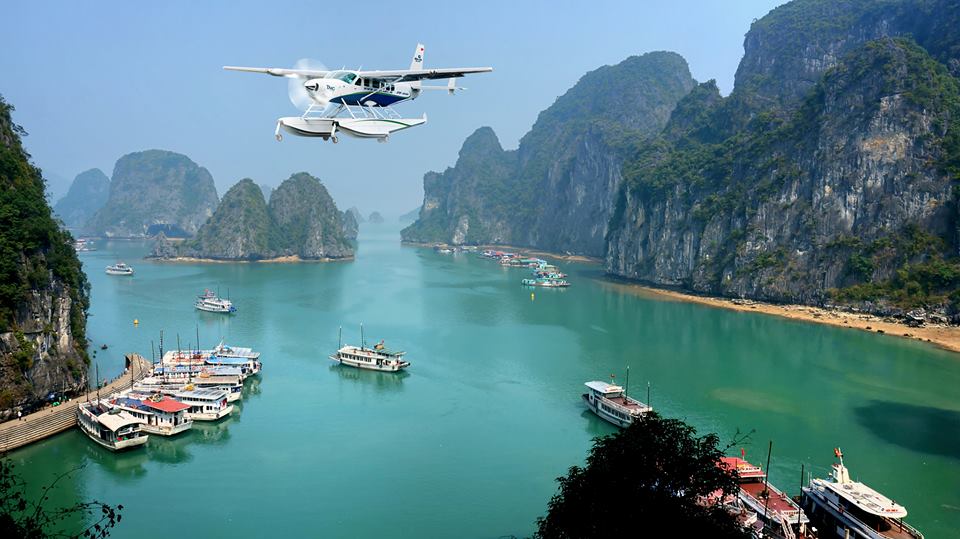 Visiting Halong Bay on seaplane