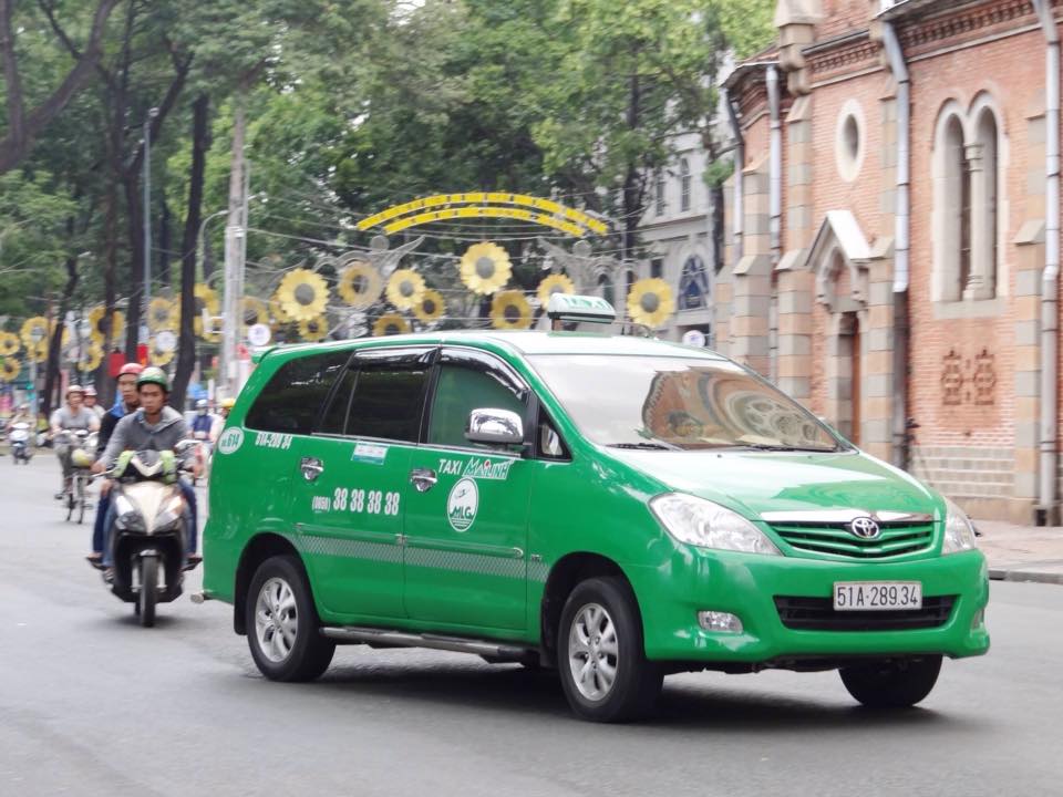 Mai Linh taxi with green (or white) color - one of the best quality and reputed taxi in Vietnam
