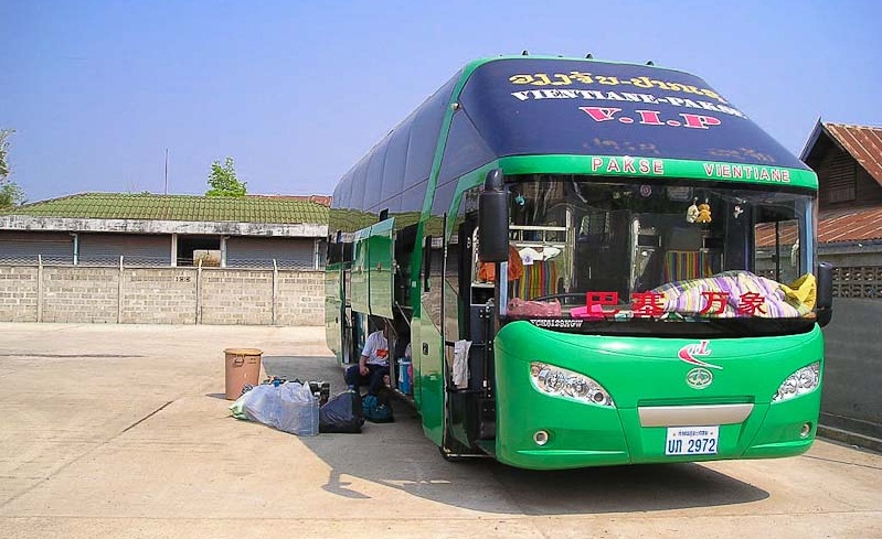 Overnight bus in Laos