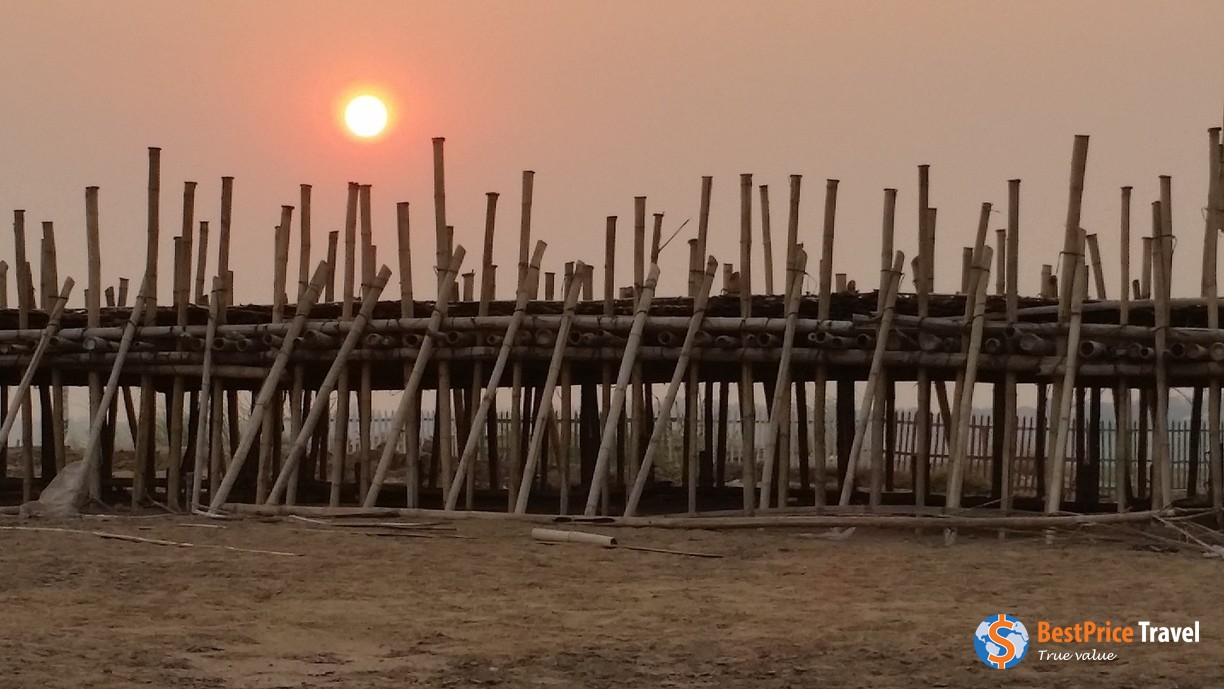 Bamboo Bridge In Kampong Cham