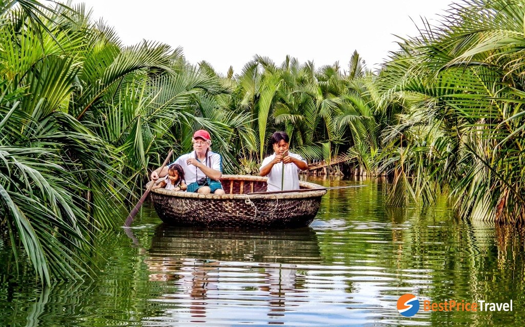 Discover world of nipa palm by bamboo basket boat - most interesting activity in cam thanh village
