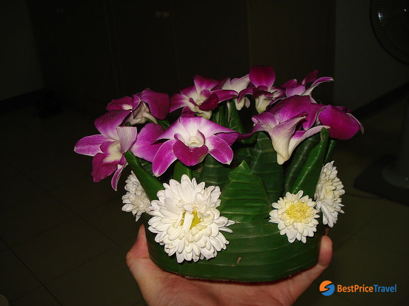 A hand made Loi Krathong for loi krathong festival in thailand
