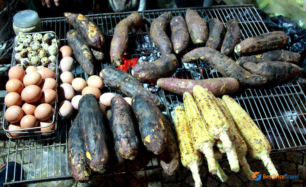 Grilled Corn, Sweet Potatoes and Eggs - Must-Try Vietnamese Food