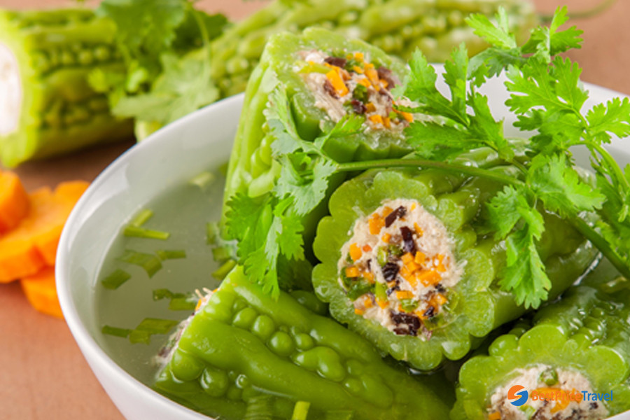 Pork Stuffed Bitter Melon Soup - lunar new year traditional dish in southern vietnam