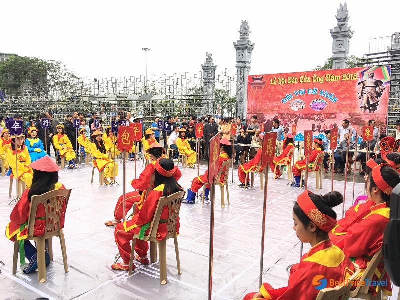 Human chess in Vietnamese spring festival