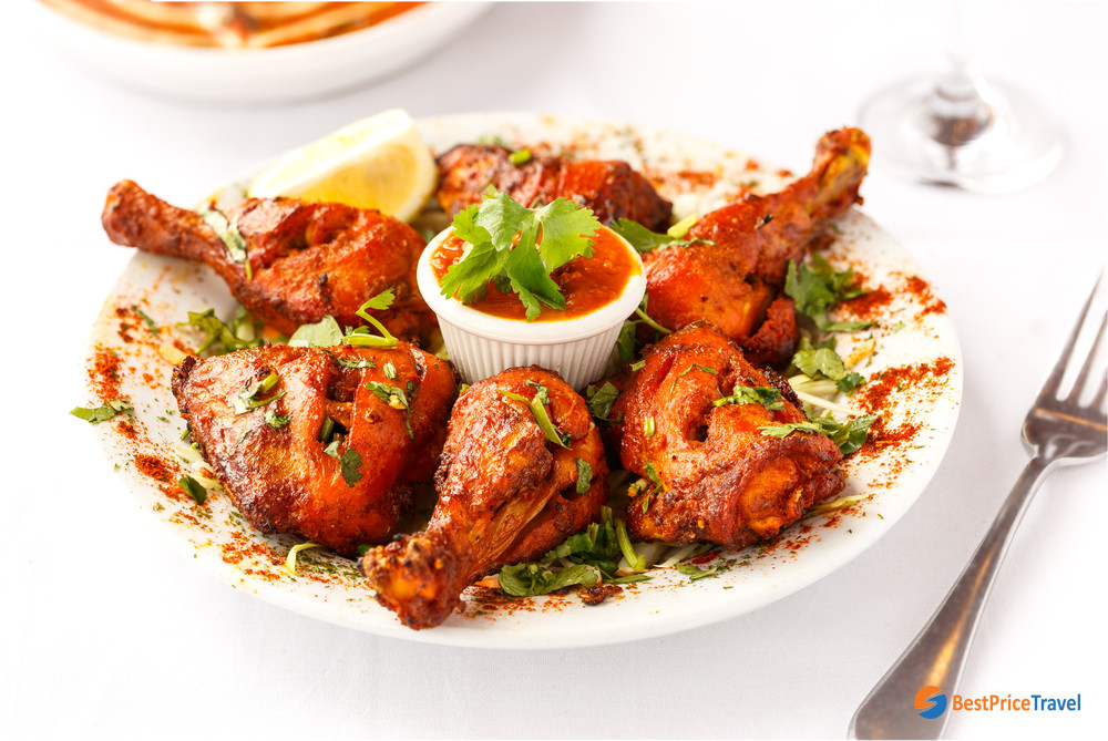Tandoori chicken marinated in yoghurt and spices -Vietnam’s Best Indian Restaurants