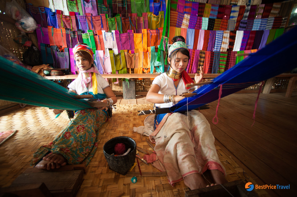 visit the long-necked Karen people in a tour to Myanmar's floating villages