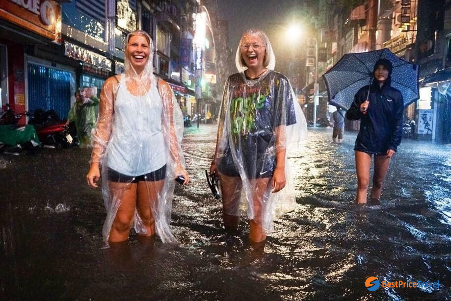 prepare a plastic poncho for the rainy day in Saigon