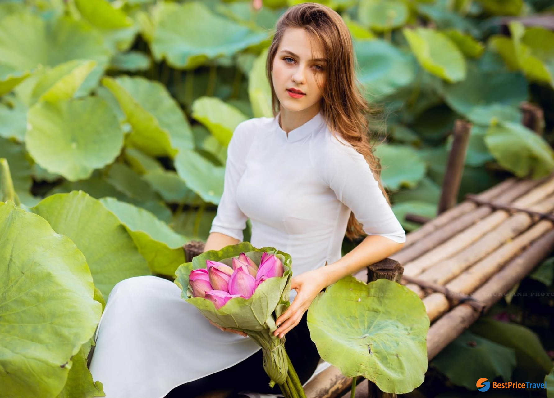 You can spot many beautiful girls posing with lotus