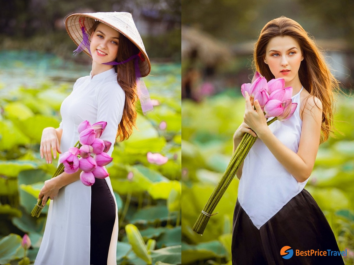 Ao dai with lotus