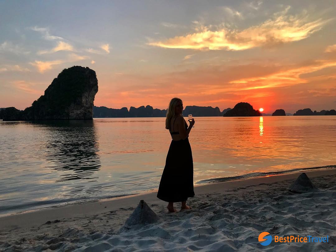 Inspirational photo of Halong Bay sunset