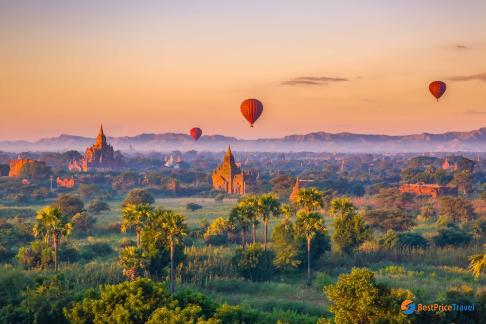 air balloon ride is the best way to admire the beauty of Bagan