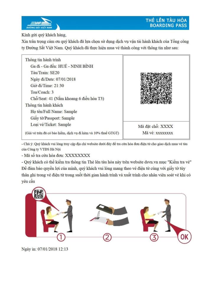 How you can check-in in train stations in Vietnam with your E-ticket