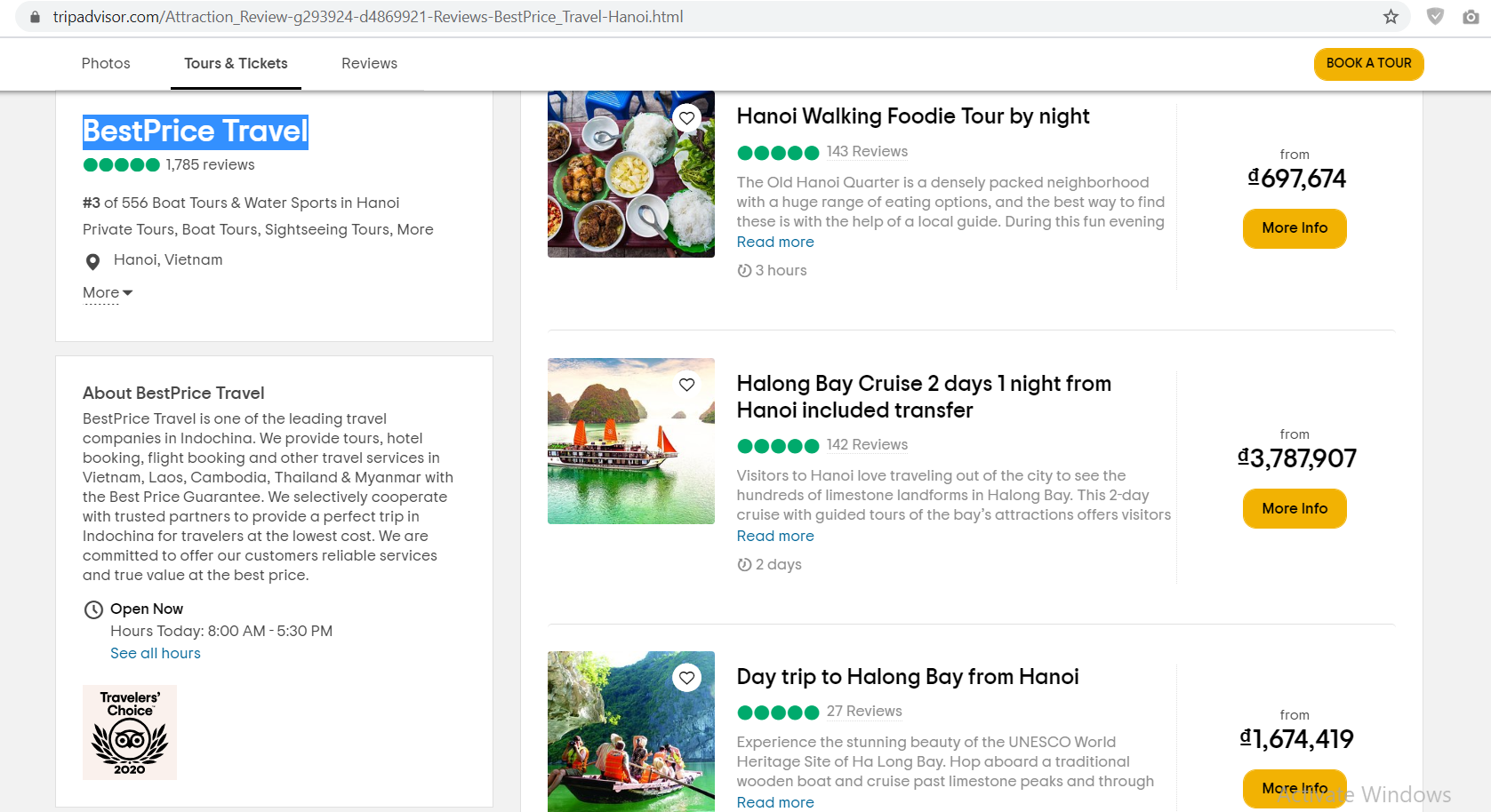 BestPrice Travel - Travelers' Choice 2020