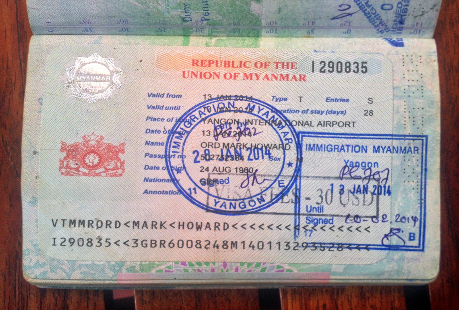 Myanmar tourist visa