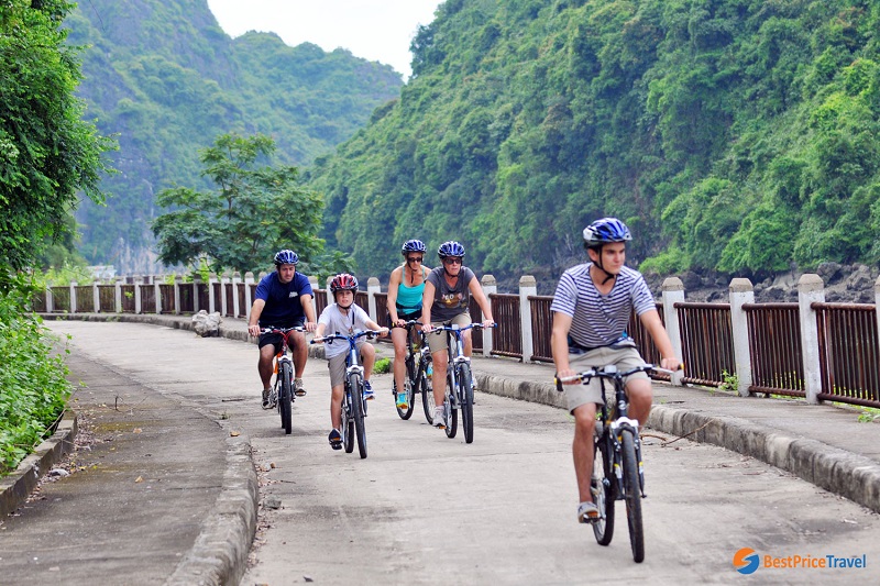 cycling in Halong bay