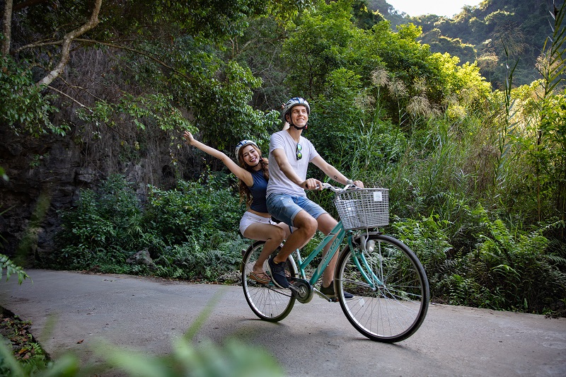 Cycling to explore the forest