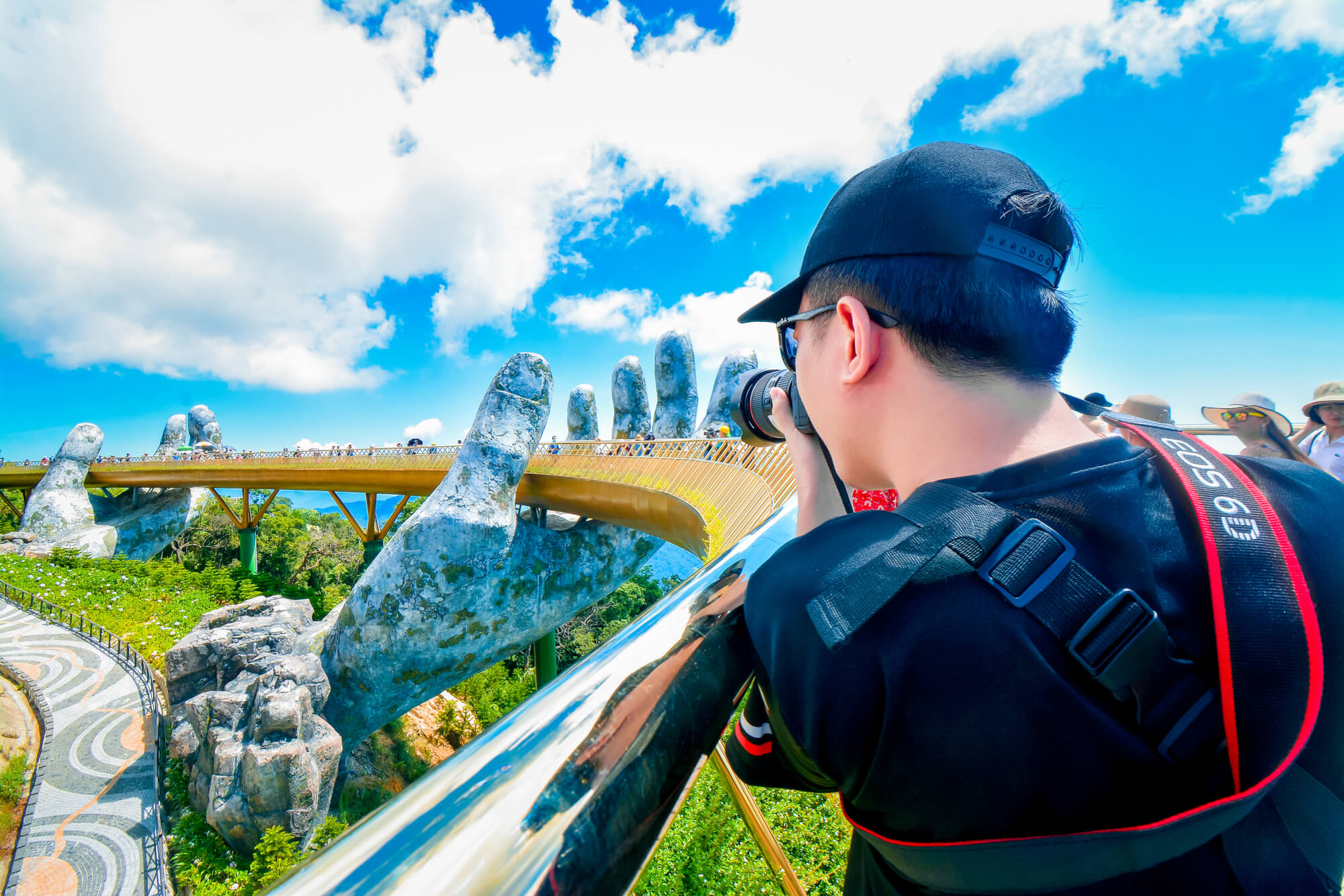 Taking photos at Golden Bridge