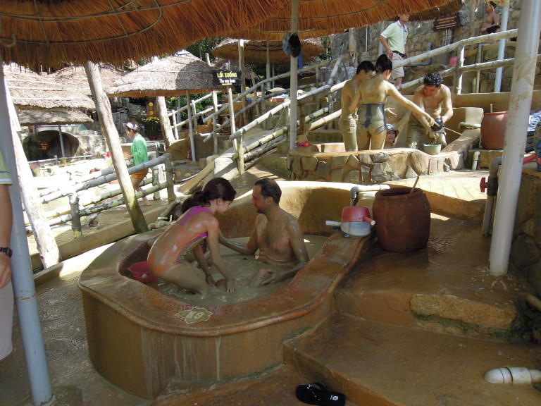Thap Ba mud bathing