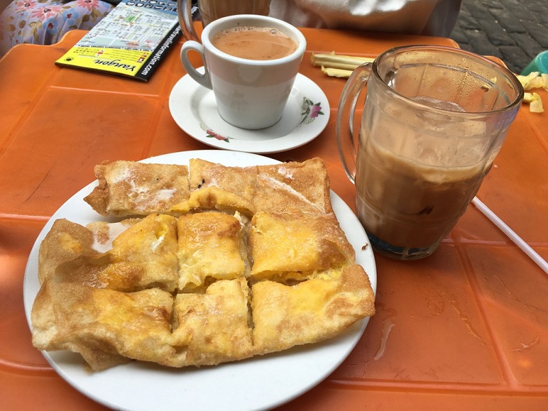 Locals Often Eat Cake With Tea Mix & China Town Mandalay night market