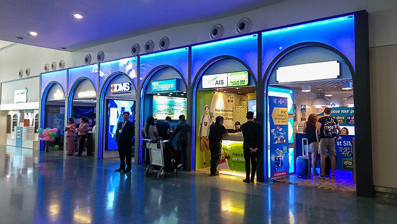 Phuket International Airport tourism desk and sim