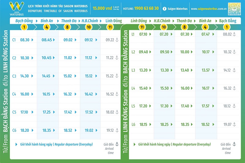 timetable Saigon river Bus
