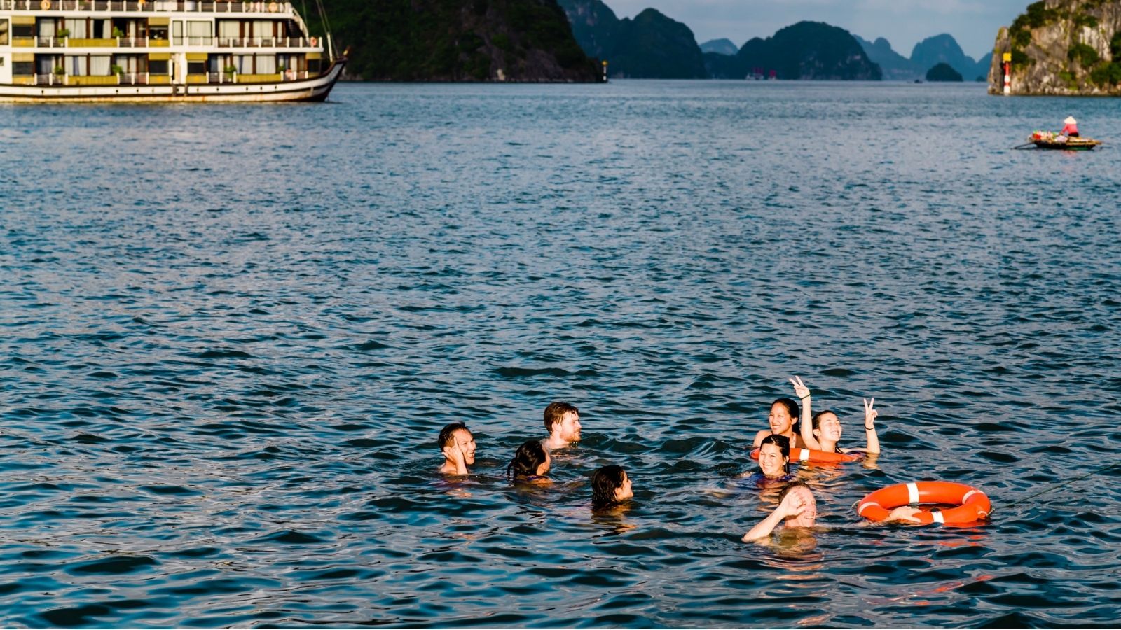 Swimming in Halong
