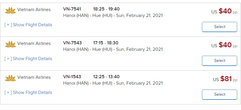 Halong Bay to Hue Vietnam airline