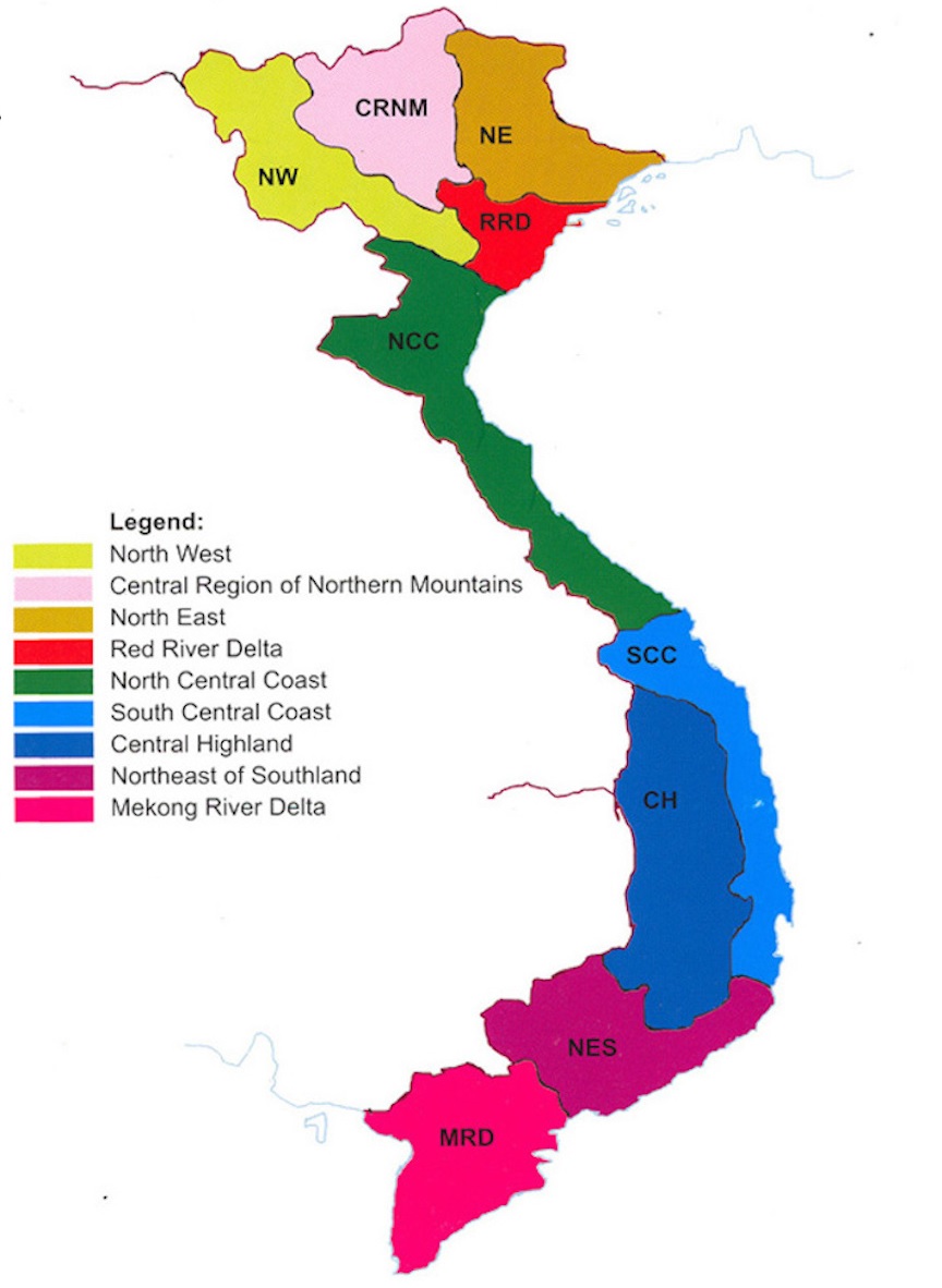 Central Vietnam region maps